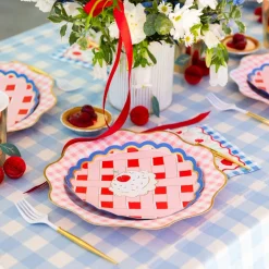 Bonjour Fete Cherry Pie Gingham Large Napkins