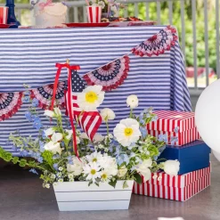 Clearance Bonjour Fete Cherry Red Cabana Stripe Display Box Risers