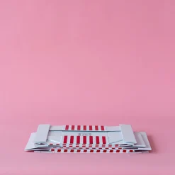 Clearance Bonjour Fete Cherry Red Cabana Stripe Display Box Risers