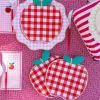 New Bonjour Fete Cherry Red Gingham Apple Small Plates