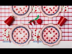 Sale Bonjour Fete Cherry Red Picnic Table Runner