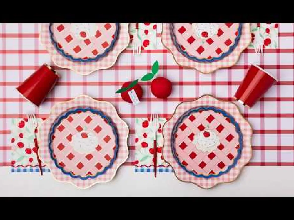Sale Bonjour Fete Cherry Red Picnic Table Runner