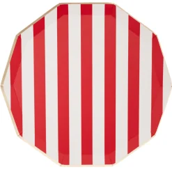 Best Bonjour Fete Cherry Red Signature Cabana Stripe Plates