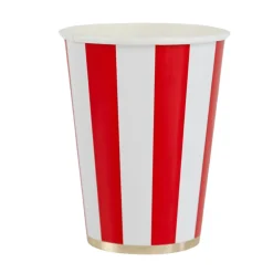 Hot Bonjour Fete Cherry Red Signature Cabana Stripe Cups