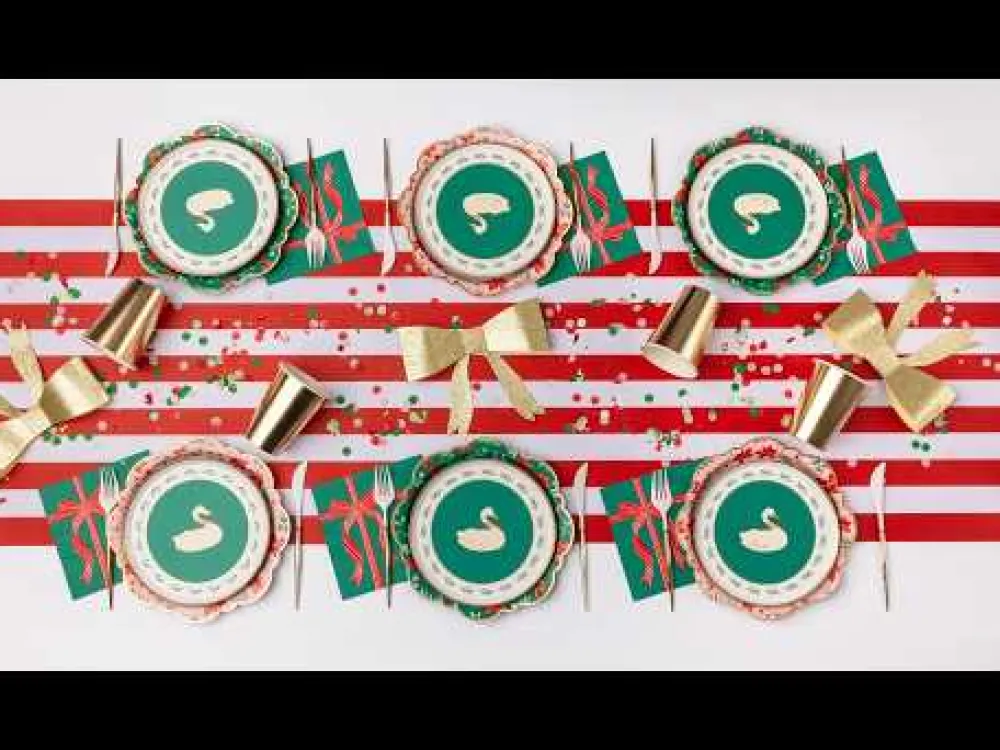 Outlet Bonjour Fete Christmas Floral Green Classic Dinner Plates