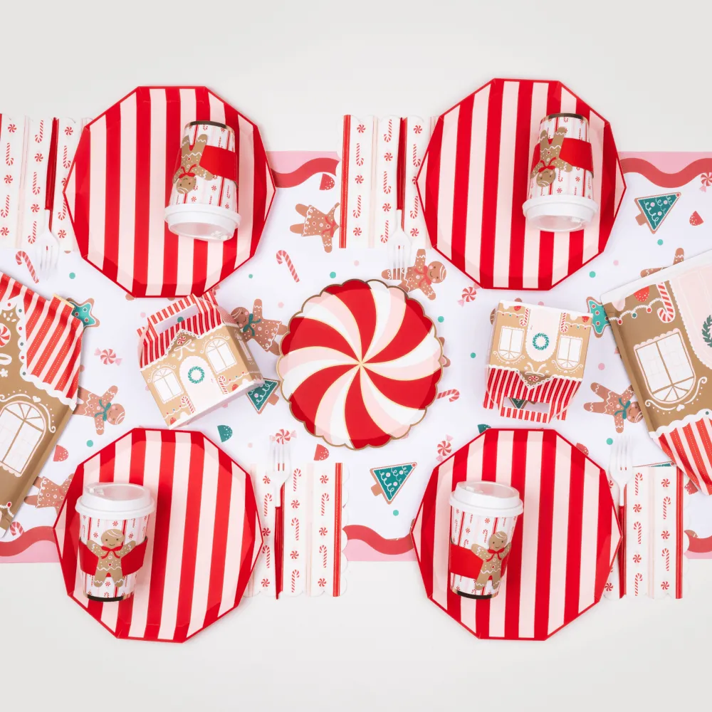 Outlet Bonjour Fete Christmas Peppermint Candy Small Scalloped Plates