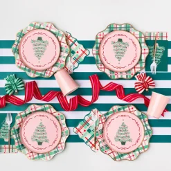 Clearance Bonjour Fete Christmas Plaid Dinner Plates