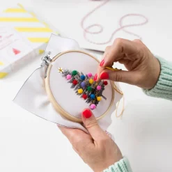 Discount Cotton Clara Craft Kits & Supplies Christmas Tree Embroidery Hoop Kit: Light Blue