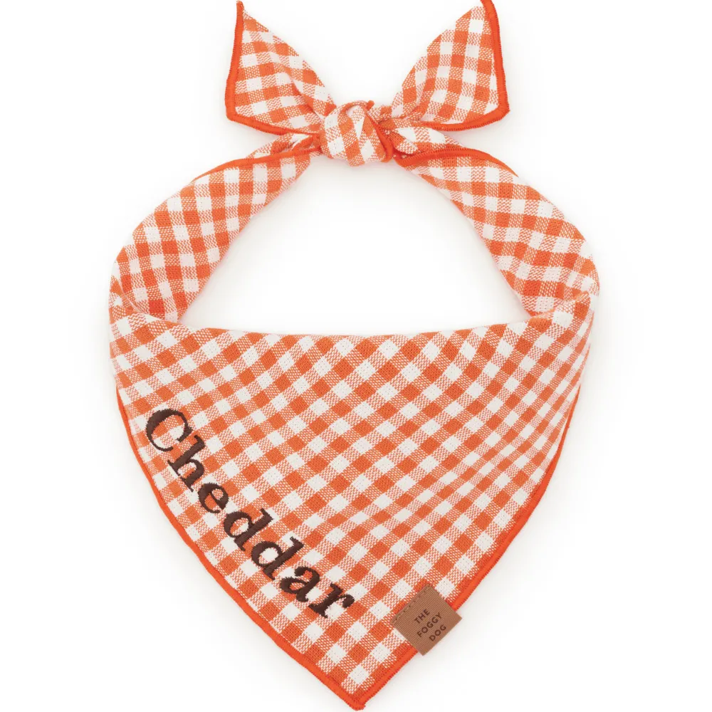 New The Foggy Dog Cider Gingham Dog Bandana