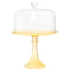 New Estelle Colored Glass Clear Glass Cake Stand Dome