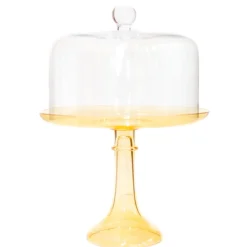 New Estelle Colored Glass Clear Glass Cake Stand Dome