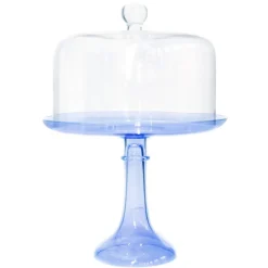 Best Estelle Colored Glass Cobalt Blue Glass Cake Stand