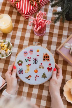 Sale Cotton Clara Craft Kits & Supplies Colorful Beginner Christmas Cross Stitch Kit