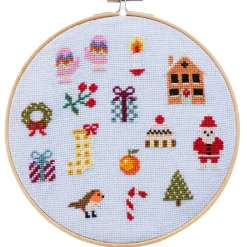 Sale Cotton Clara Craft Kits & Supplies Colorful Beginner Christmas Cross Stitch Kit
