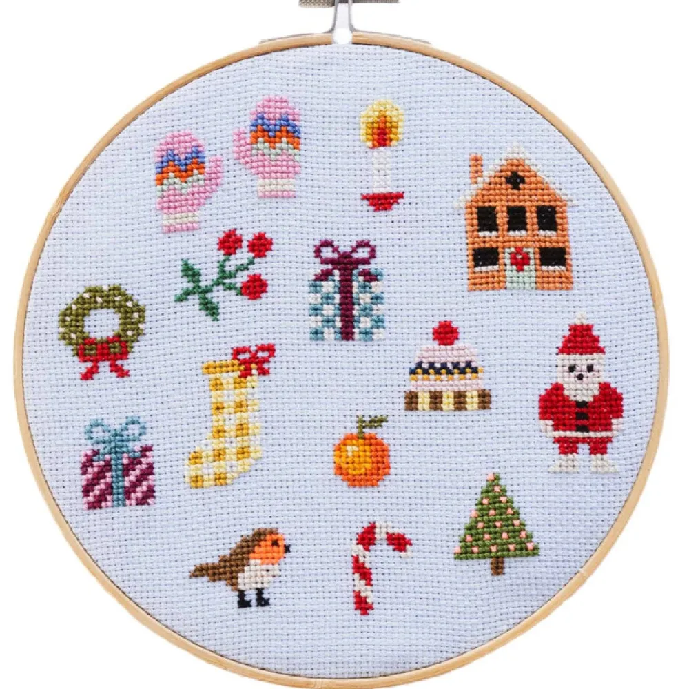 Sale Cotton Clara Craft Kits & Supplies Colorful Beginner Christmas Cross Stitch Kit