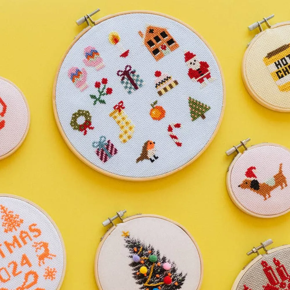 Sale Cotton Clara Craft Kits & Supplies Colorful Beginner Christmas Cross Stitch Kit