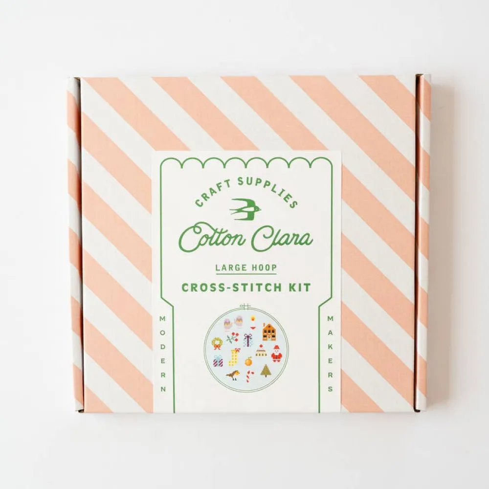 Sale Cotton Clara Craft Kits & Supplies Colorful Beginner Christmas Cross Stitch Kit