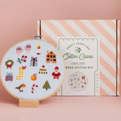 Sale Cotton Clara Craft Kits & Supplies Colorful Beginner Christmas Cross Stitch Kit