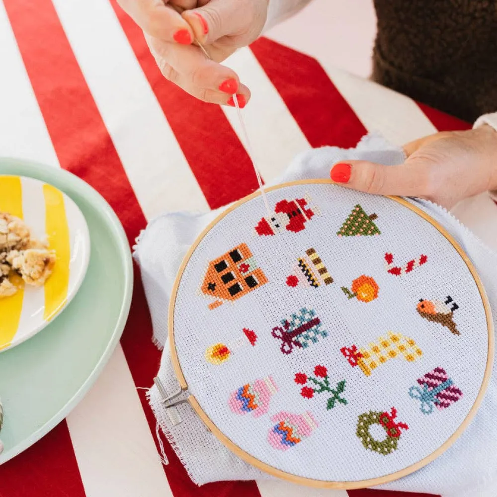 Sale Cotton Clara Craft Kits & Supplies Colorful Beginner Christmas Cross Stitch Kit