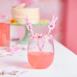 Online Packed Party Confetti Bunny Acrylic Drink Stirrers (4 ct)