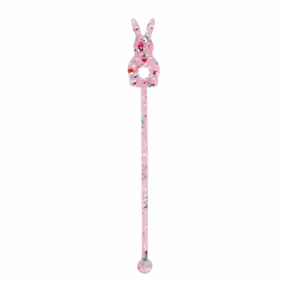 Online Packed Party Confetti Bunny Acrylic Drink Stirrers (4 ct)