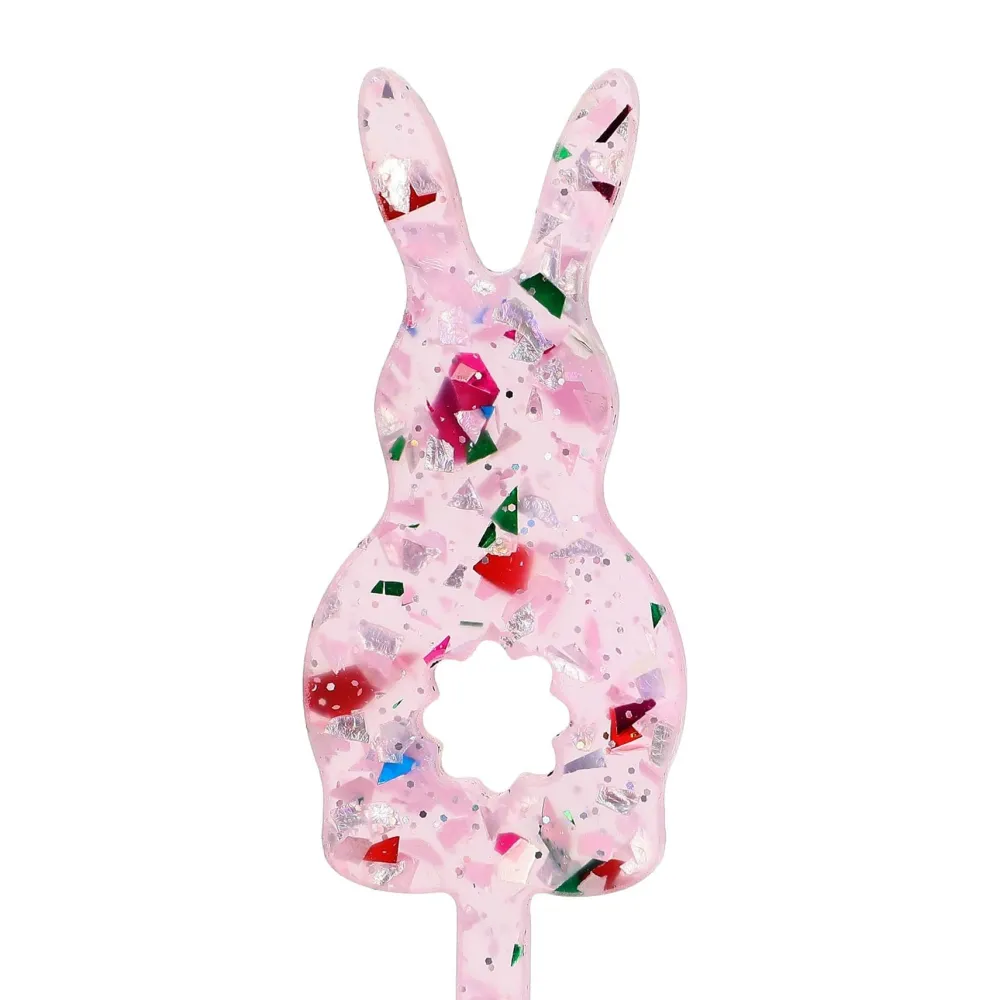 Online Packed Party Confetti Bunny Acrylic Drink Stirrers (4 ct)