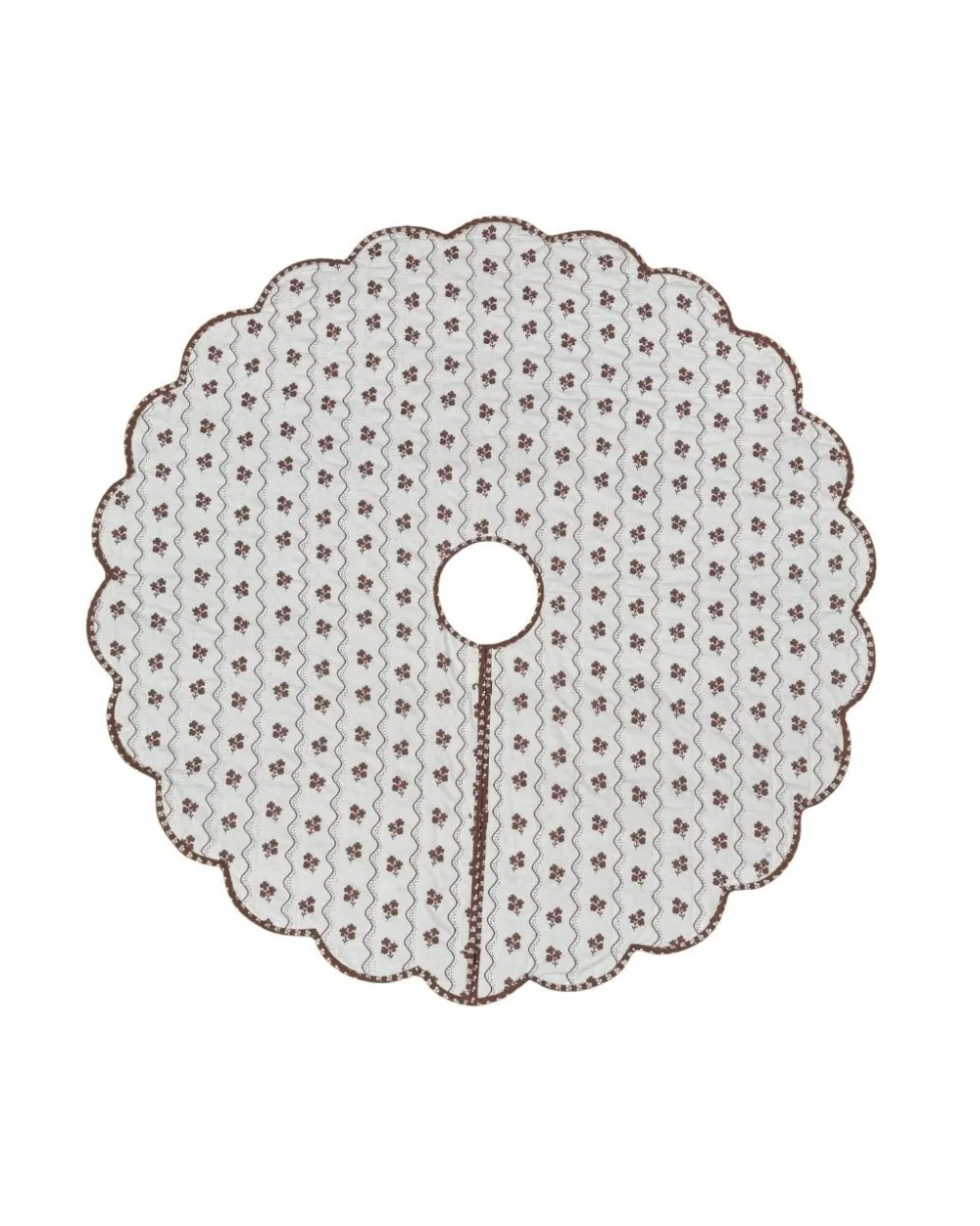 Trudie Constance Chocolate Reversible Scalloped Tree Skirt