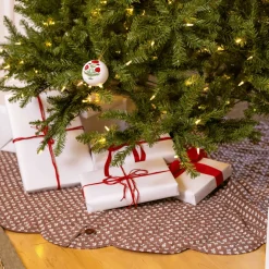 Trudie Constance Chocolate Reversible Scalloped Tree Skirt
