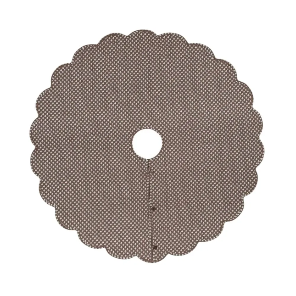 Trudie Constance Chocolate Reversible Scalloped Tree Skirt
