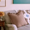 Online Trudie Constance Chocolate Ruffled Throw Pillow