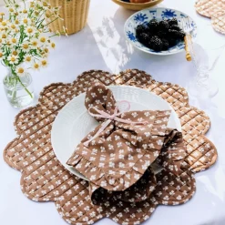 New Trudie Constance Chocolate Wavy Quilted Placemat