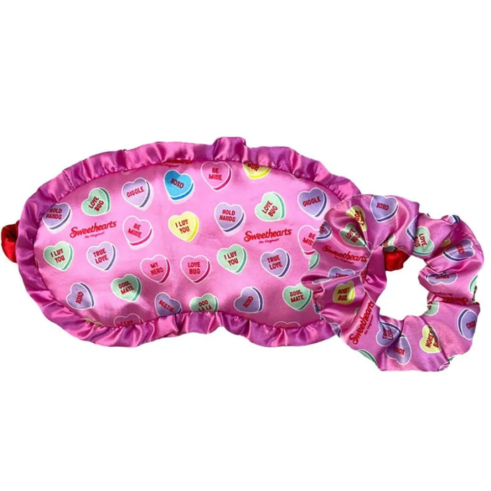 Clearance Iscream Conversation Hearts Eye Mask and Scrunchie Set