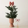 Clearance Creative Co-op Cotton Embroidered Bow Tree Topper