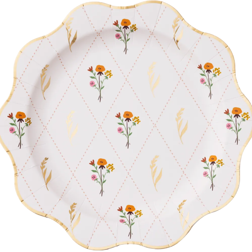 Clearance Bonjour Fete Cozy Fall Floral Dinner Plates