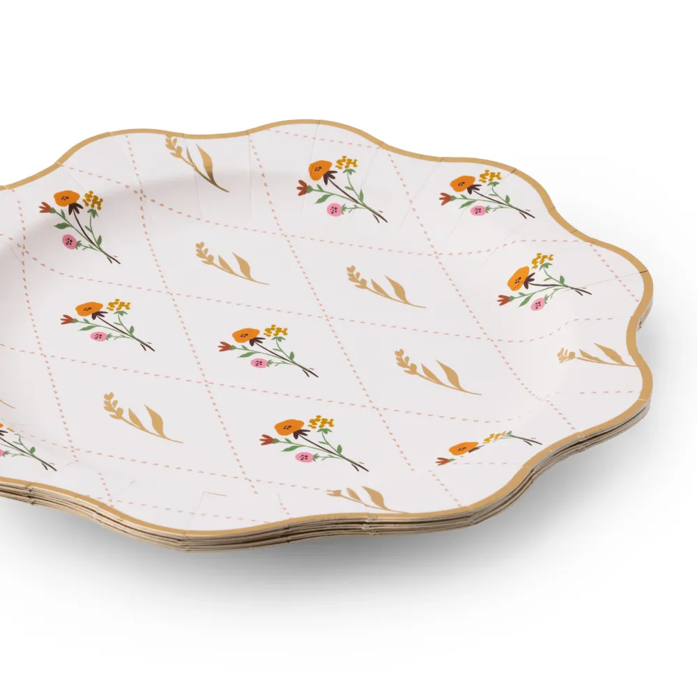 Clearance Bonjour Fete Cozy Fall Floral Dinner Plates