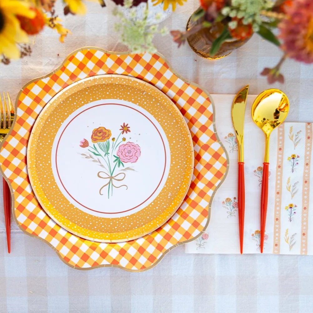 Sale Bonjour Fete Cozy Fall Florals Dessert Plates