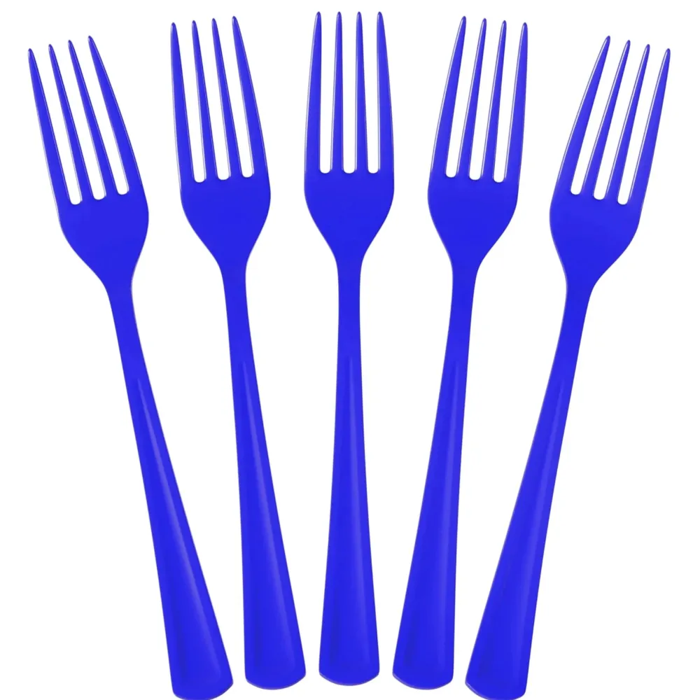 Outlet Crown Display Dark Blue Plastic Forks