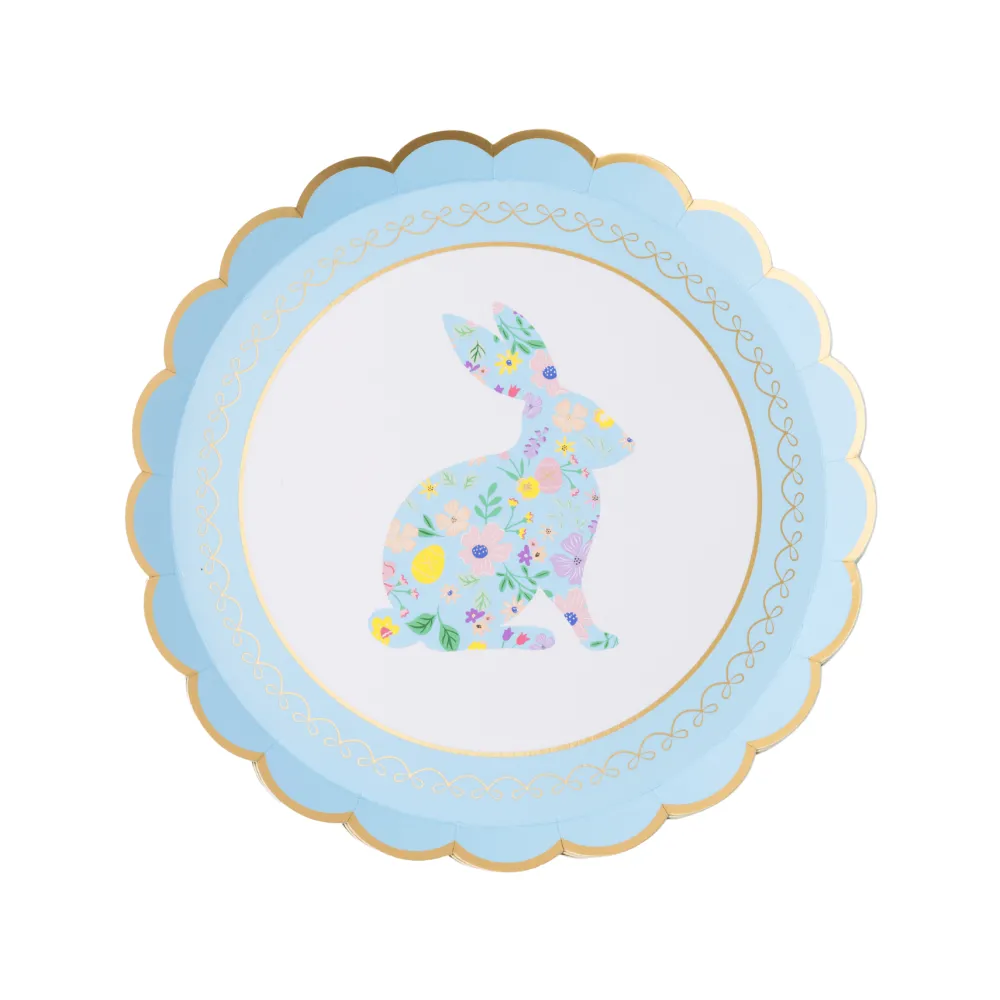 Hot Bonjour Fete Easter Bunny Pastel Floral Small Plates