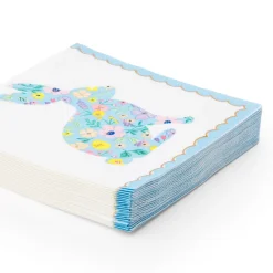 Bonjour Fete Easter Bunny Pastel Floral Small Napkins