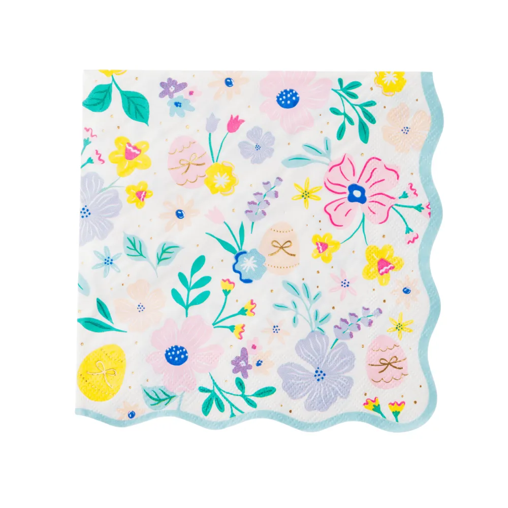 Hot Bonjour Fete Easter Pastel Floral Dinner Napkins
