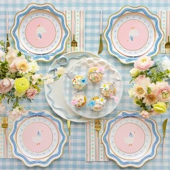 Best Bonjour Fete Elegant Blue & Gold Bow Dinner Plates
