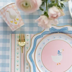 Best Bonjour Fete Elegant Blue & Gold Bow Dinner Plates