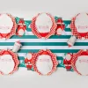 Clearance Bonjour Fete Elegant Cherry Red Gingham Dinner Plates