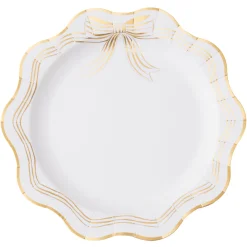 Best Bonjour Fete Elegant Cream & Gold Bow Dinner Plates