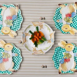 Outlet Bonjour Fete Elegant Emerald Green Gingham Dinner Plates