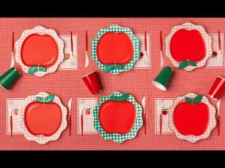Outlet Bonjour Fete Elegant Emerald Green Gingham Dinner Plates