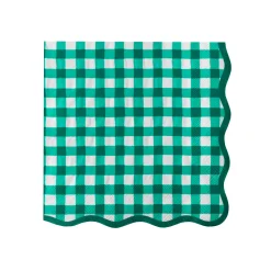 Clearance Bonjour Fete Elegant Emerald Green Gingham Dinner Napkins