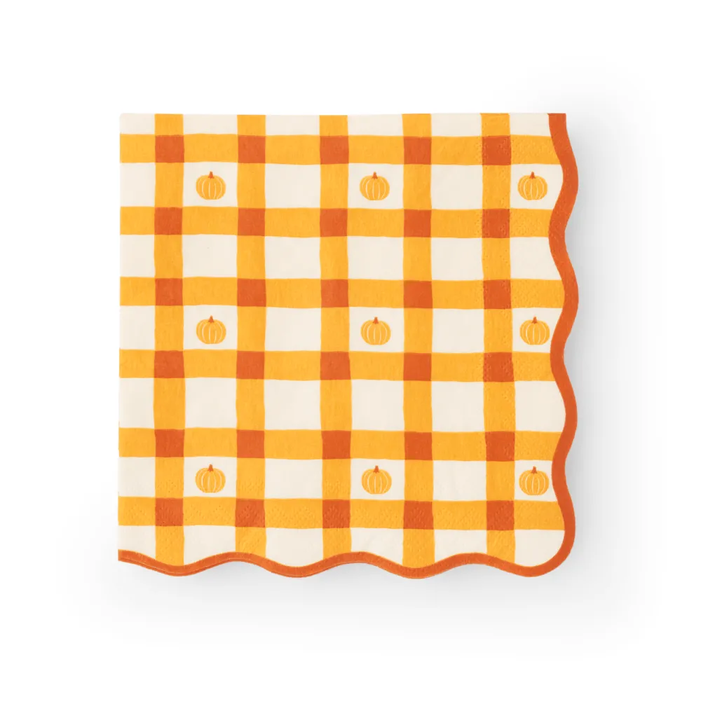 Bonjour Fete Elegant Fall Plaid Dinner Napkins