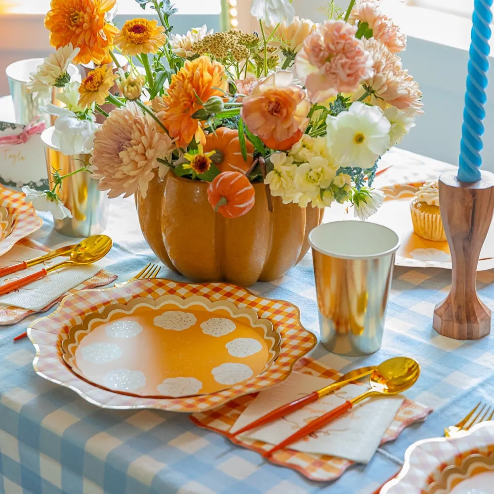 Bonjour Fete Elegant Fall Plaid Dinner Napkins