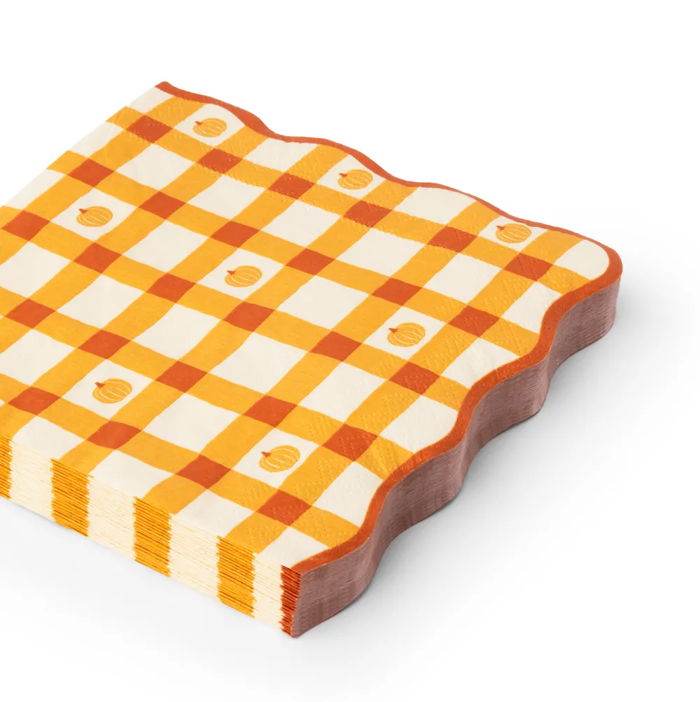 Bonjour Fete Elegant Fall Plaid Dinner Napkins